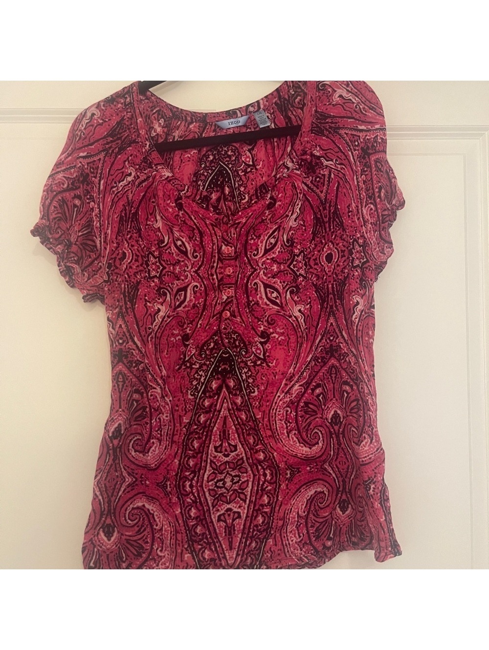 Izod Women's Pink Paisley Top